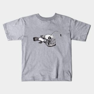 Angler Fish Ink Illustration Kids T-Shirt